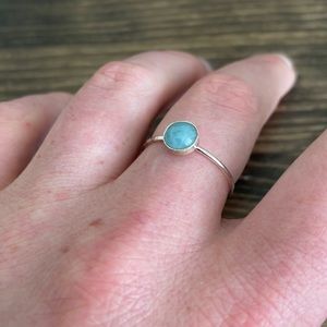 Blue sterling silver ring